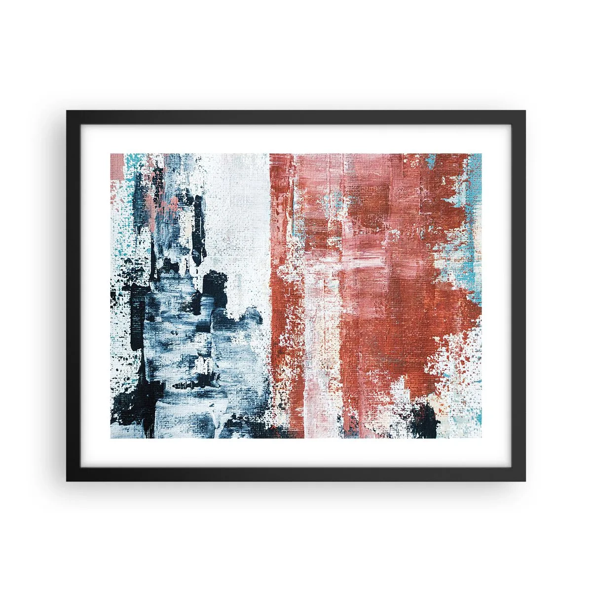 Póster en marco negro - Mitad abstracción, mitad abstracción - 50x40 cm