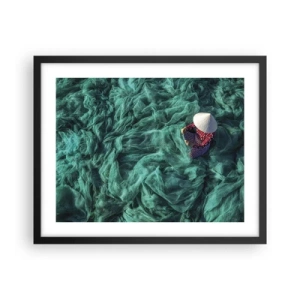 Póster en marco negro - En un mar de redes - 50x40 cm
