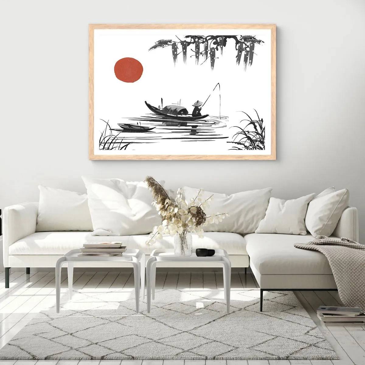 Póster en marco roble claro - Una tarde asiática - 40x30 cm