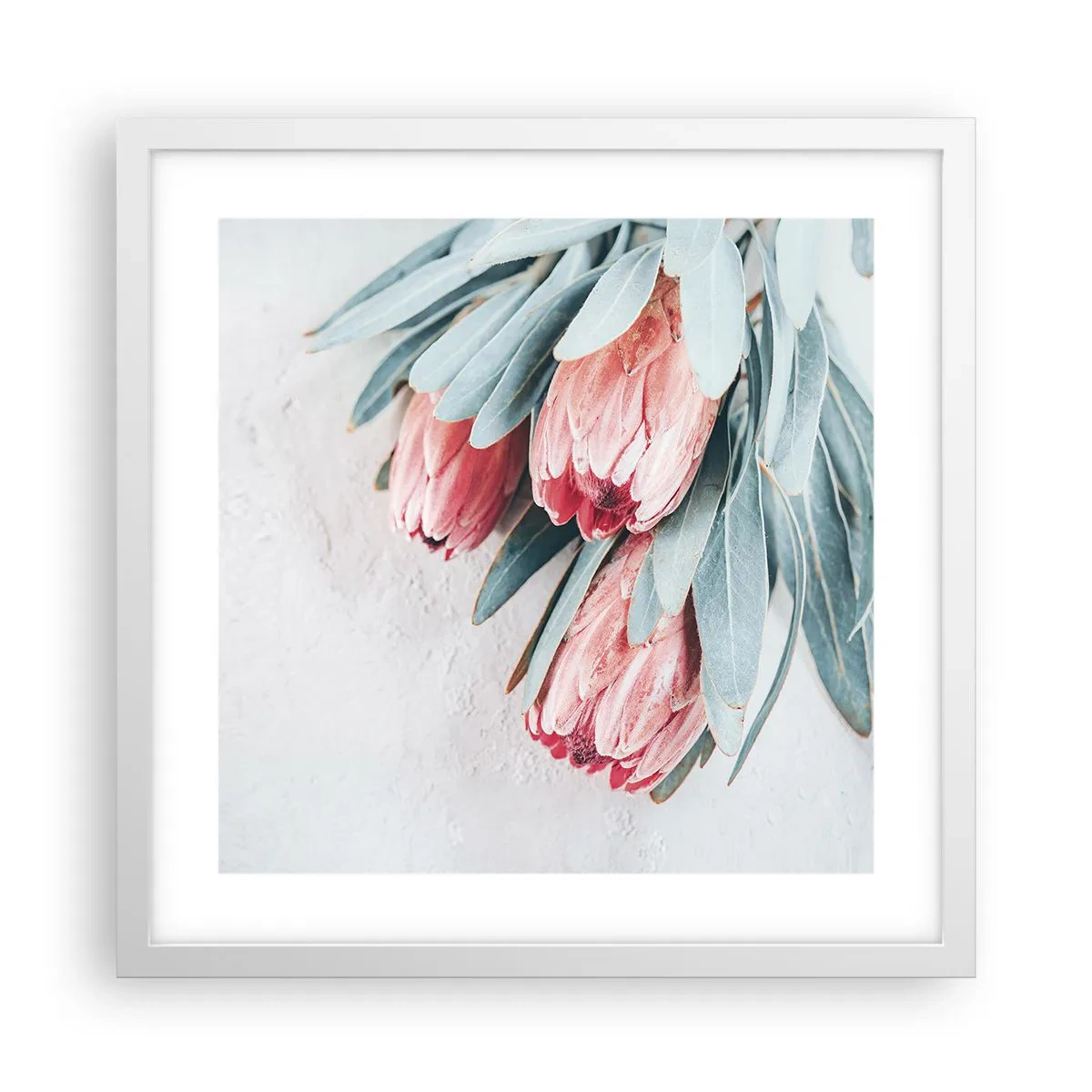 Póster en marco blanco - Avergonzada de su propia belleza - 40x40 cm