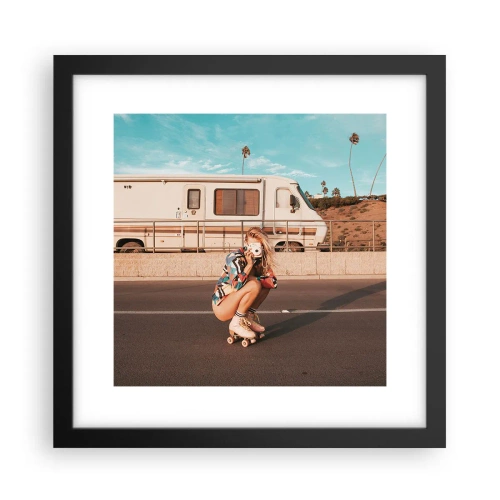 Póster en marco negro - ¡Sonrían, por favor! - 30x30 cm