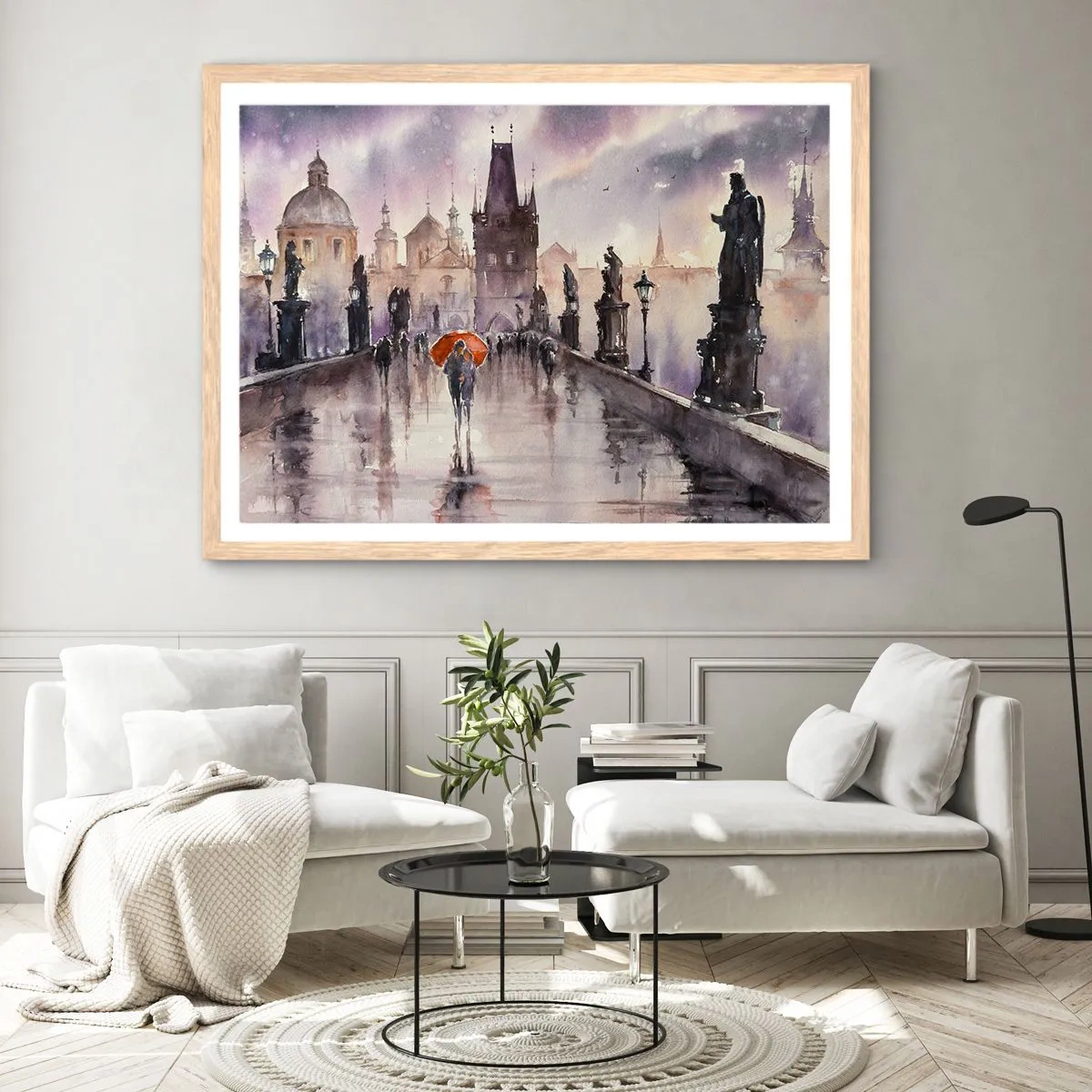 Póster en marco roble claro - La gente no cambia - 100x70 cm