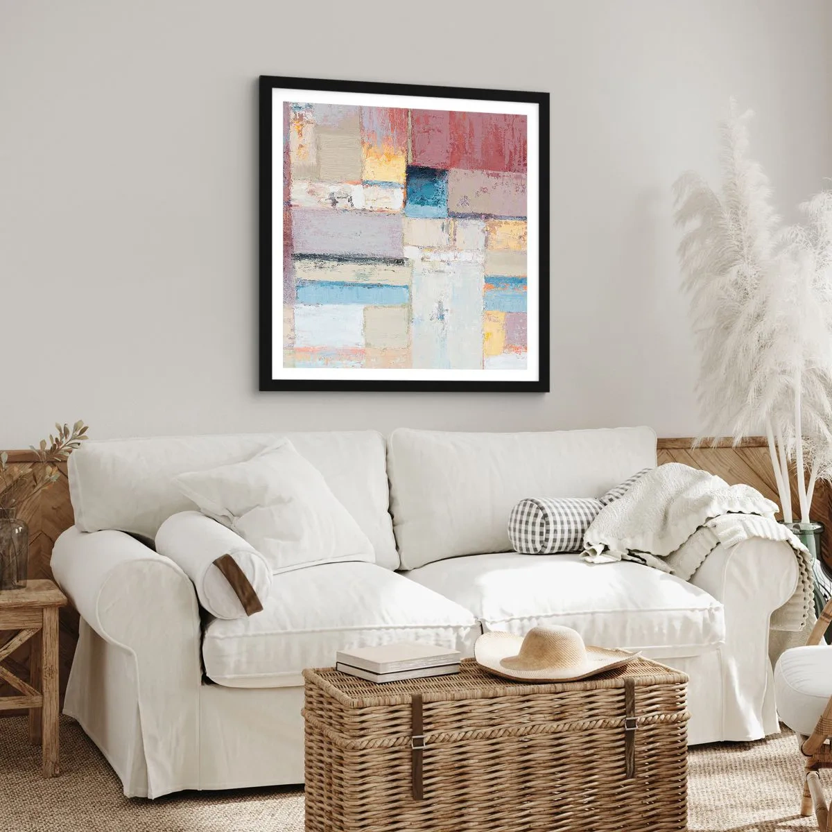 Póster en marco negro - La tranquilidad de la geometría - 40x40 cm