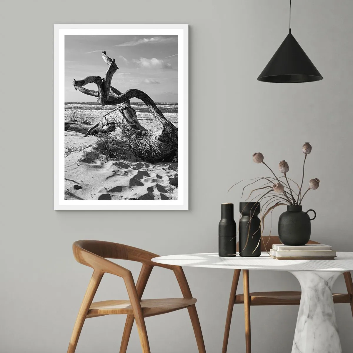 Póster en marco blanco - Escultura marina - 30x40 cm