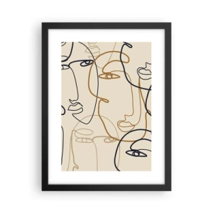 Póster en marco negro - Retrato multiplicado - 30x40 cm