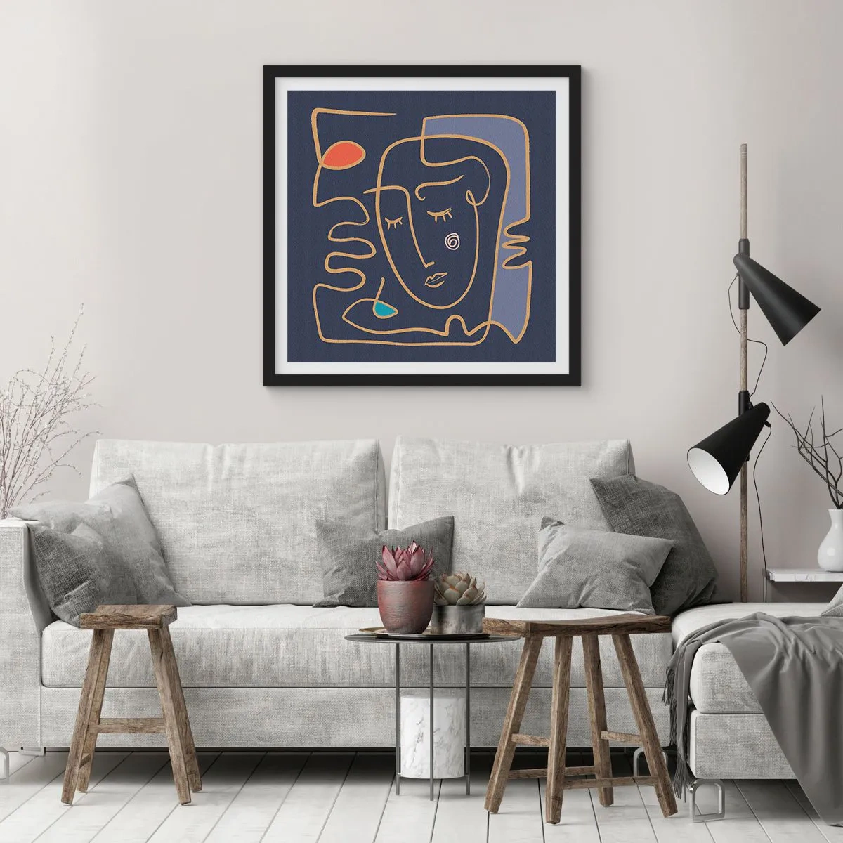 Póster en marco negro - En un maravilloso sueño - 40x40 cm