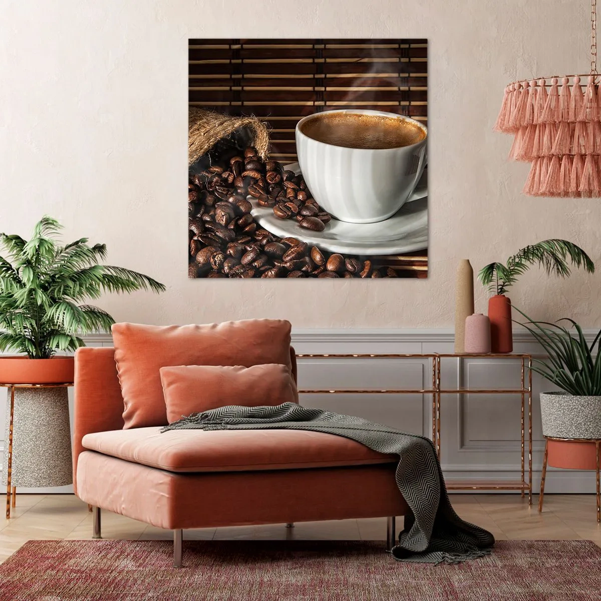 Cuadro sobre lienzo - Impresión de Imagen - La negrura del carbón, la transparencia del ámbar - 40x40 cm