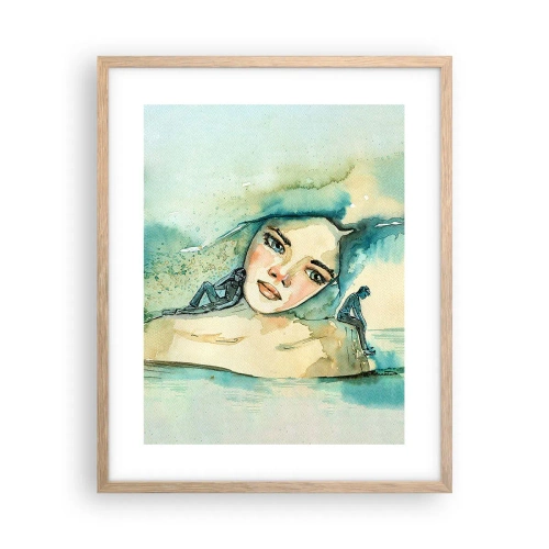 Póster en marco roble claro - ¿Soy azul? - 40x50 cm