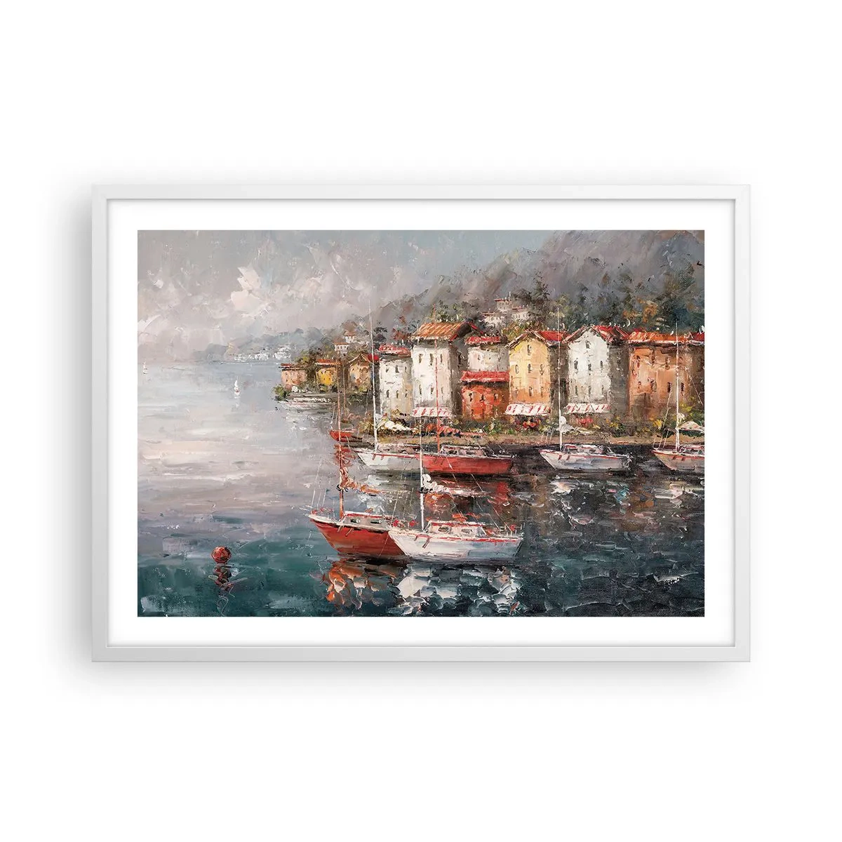 Póster en marco blanco - Un refugio romántico - 70x50 cm