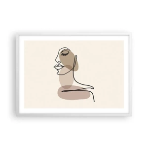 Póster en marco blanco - Una línea de hermosura - 70x50 cm