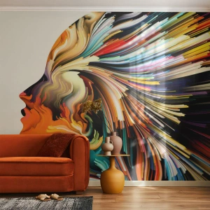 Fotomural Autadhesivo Deluxe Sticker - La explosión de la imaginación - Abstracción, Mujer, Gráficos - 350x256 cm