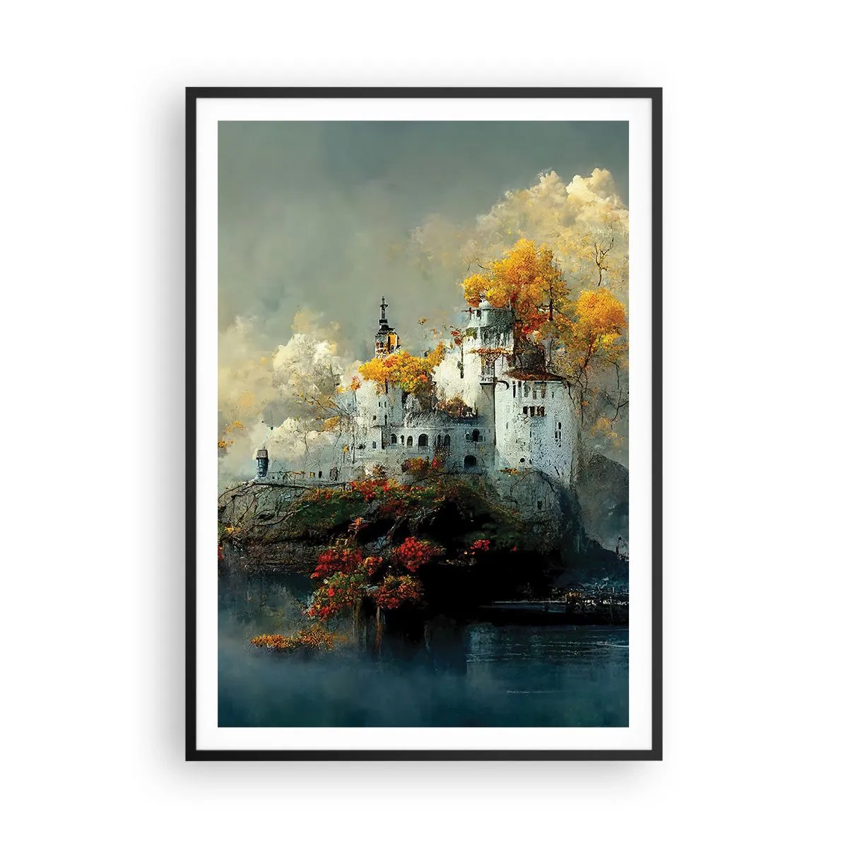 Póster en marco negro - El comienzo de una historia romántica - 70x100 cm