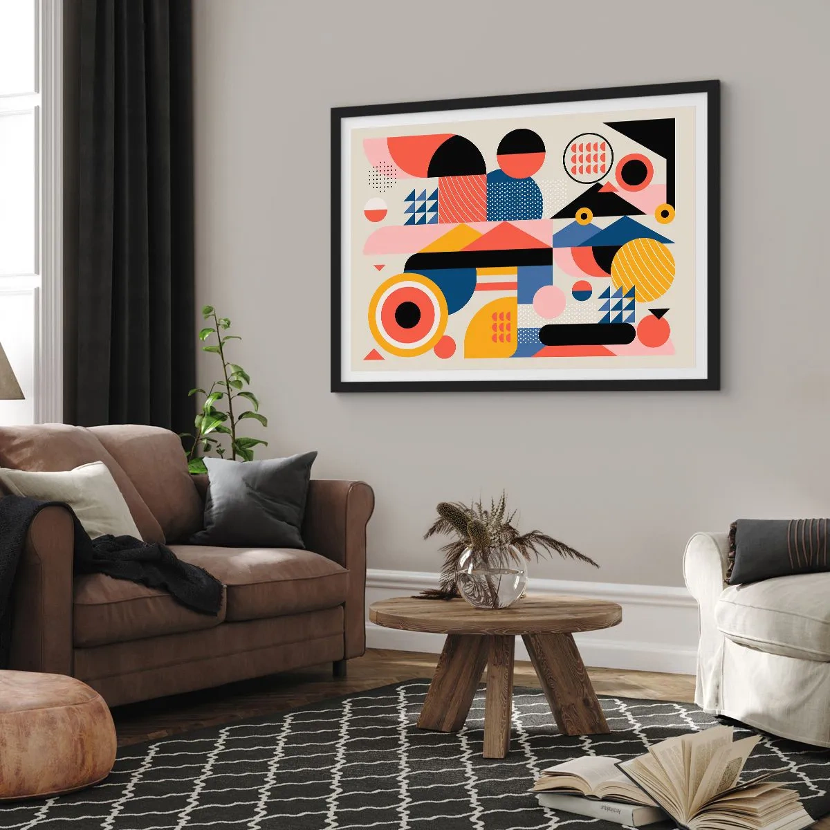 Póster en marco negro - Composición: juegos - 91x61 cm