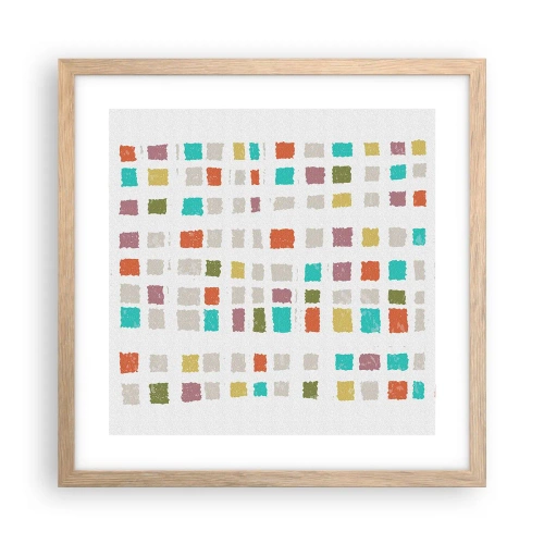 Póster en marco roble claro - Juego desconocido - 40x40 cm