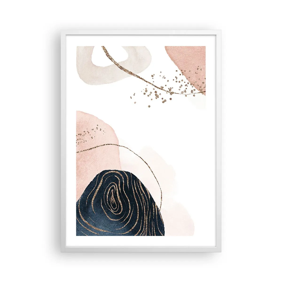 Póster en marco blanco - Todo fluye - 50x70 cm