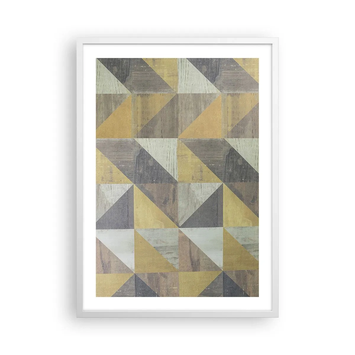 Póster en marco blanco - El arte de los triángulos - 50x70 cm