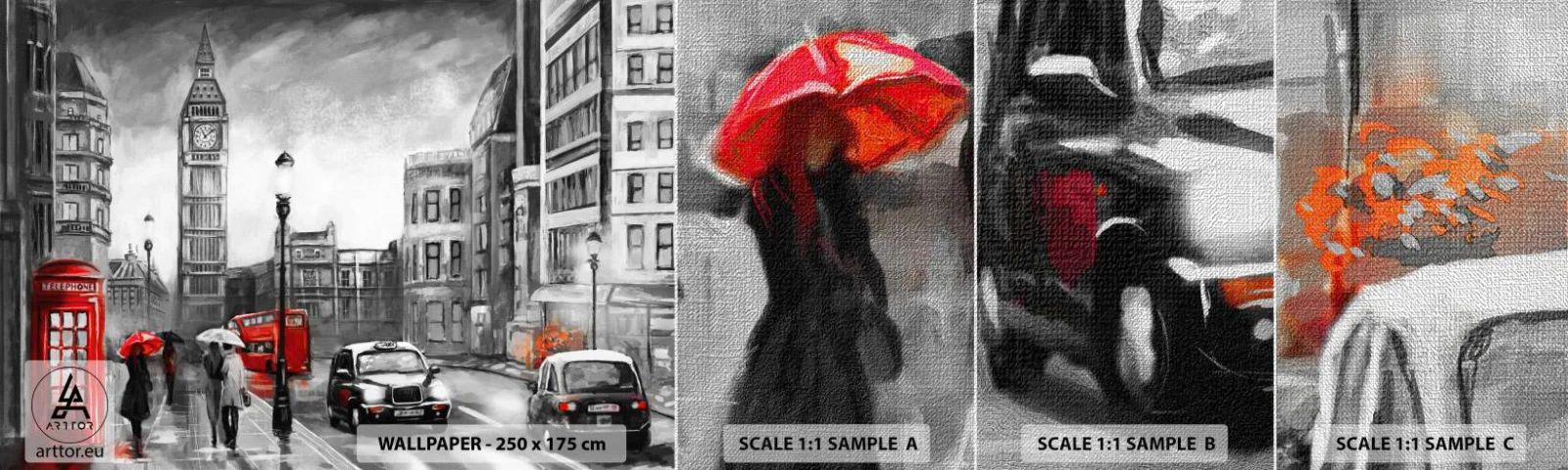 Muestra de fotomural Premium Canvas - No tan gris como la pintan - Londres, Ciudad, Arquitectura - 100x30 cm