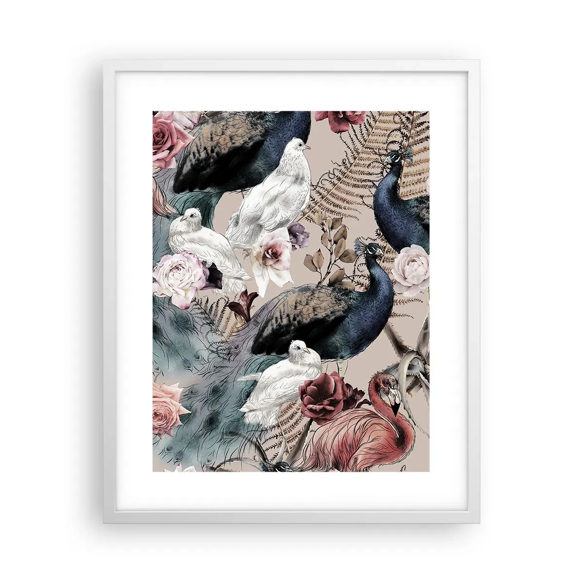 Póster en marco blanco - En un jardín de palacio - 40x50 cm