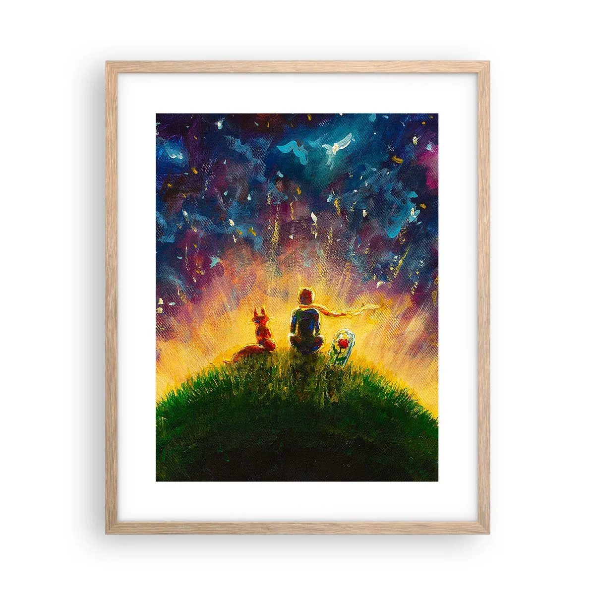 Póster en marco roble claro - Amor y amistad - lo único entero - 40x50 cm