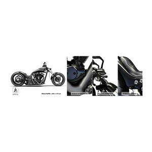 Muestra de fotomural autoadhesivo Deluxe Sticker - Para los que aman la libertad - Automotor, Moto, Helicóptero - 100x30 cm