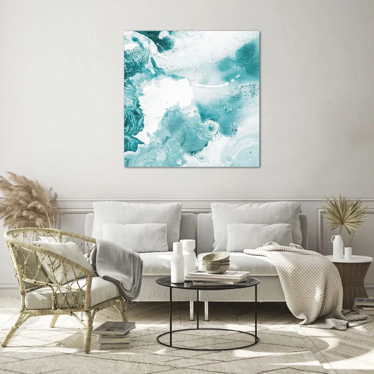 Cuadro sobre vidrio - Impresiones sobre Vidrio - Remansos de azul - 50x50 cm