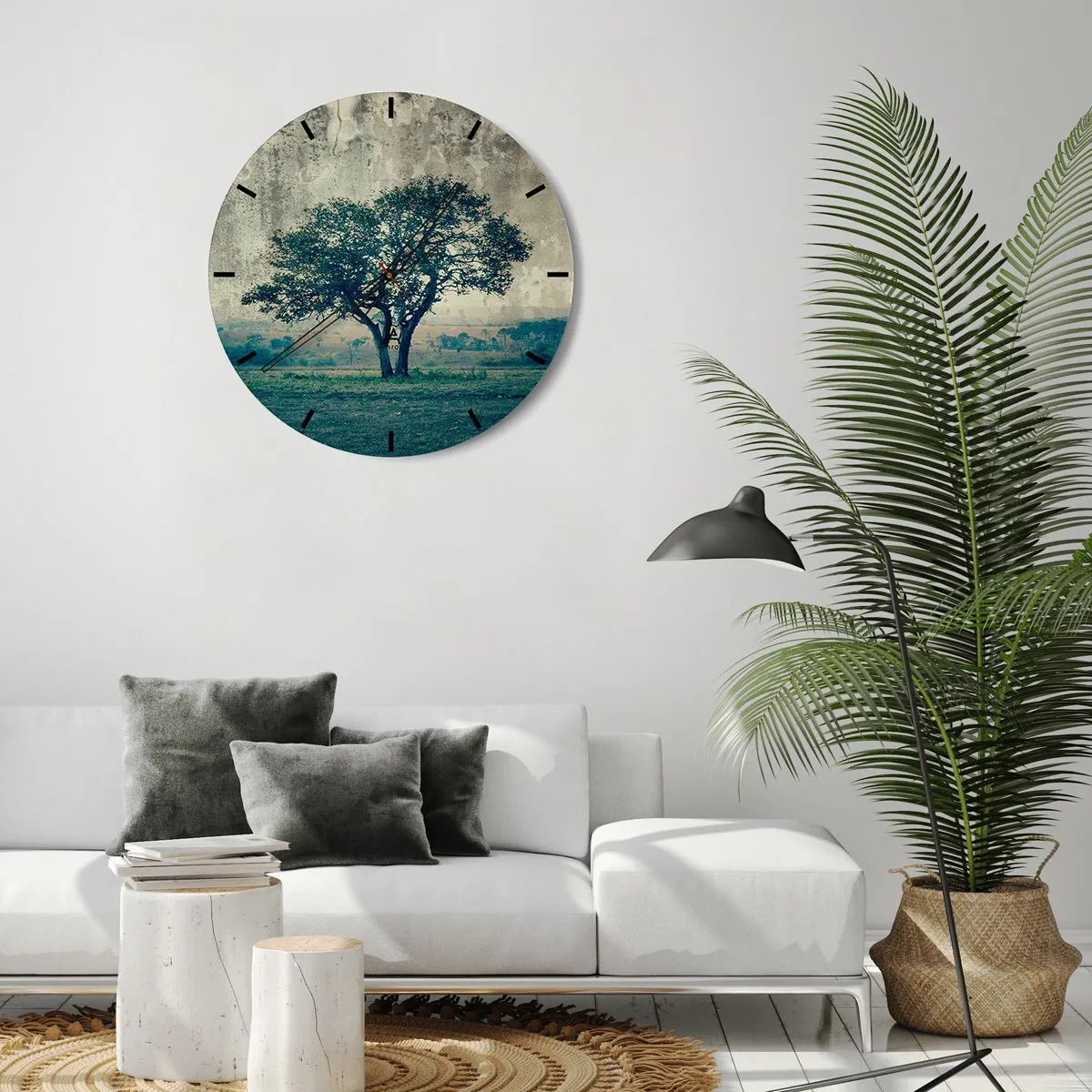 Reloj de pared - Reloj de vidrio - El manzano - 40x40 cm