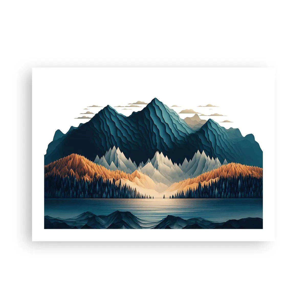 Póster - Paisaje perfecto de montañas - 70x50 cm