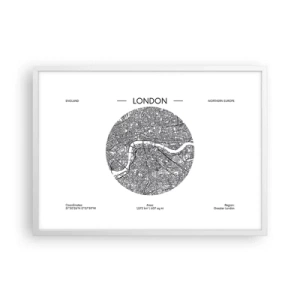 Póster en marco blanco - Anatomía de Londres - 70x50 cm