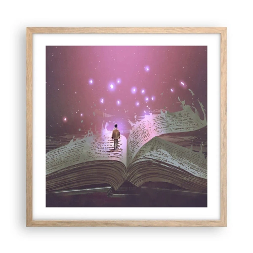Póster en marco roble claro - Una invitación a otro mundo - 50x50 cm