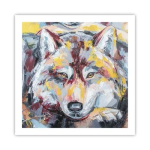Póster - Pinceladas de lobo - 60x60 cm
