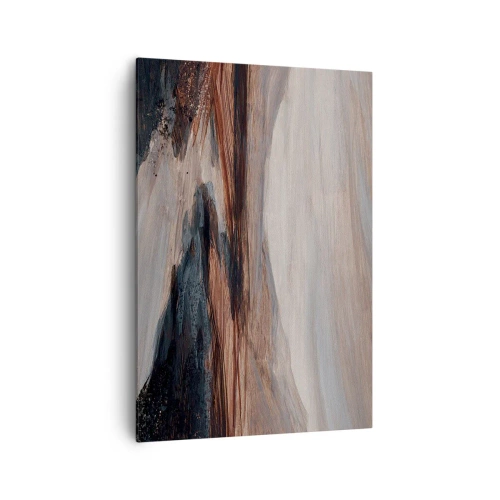 Cuadro sobre lienzo - Impresión de Imagen - Un paisaje pintoresco con un río y montañas. - 70x100cm - Valle apacible - Decoración de pared moderna para salón y dormitorio ARTTOR