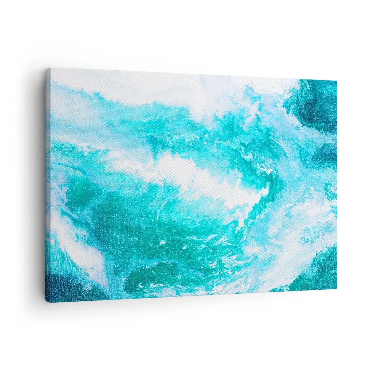 Cuadro sobre lienzo - Impresión de Imagen - Remolino abstracto en tonos azules - 70x50cm - En el núcleo del elemento - Decoración de pared moderna para salón y dormitorio ARTTOR