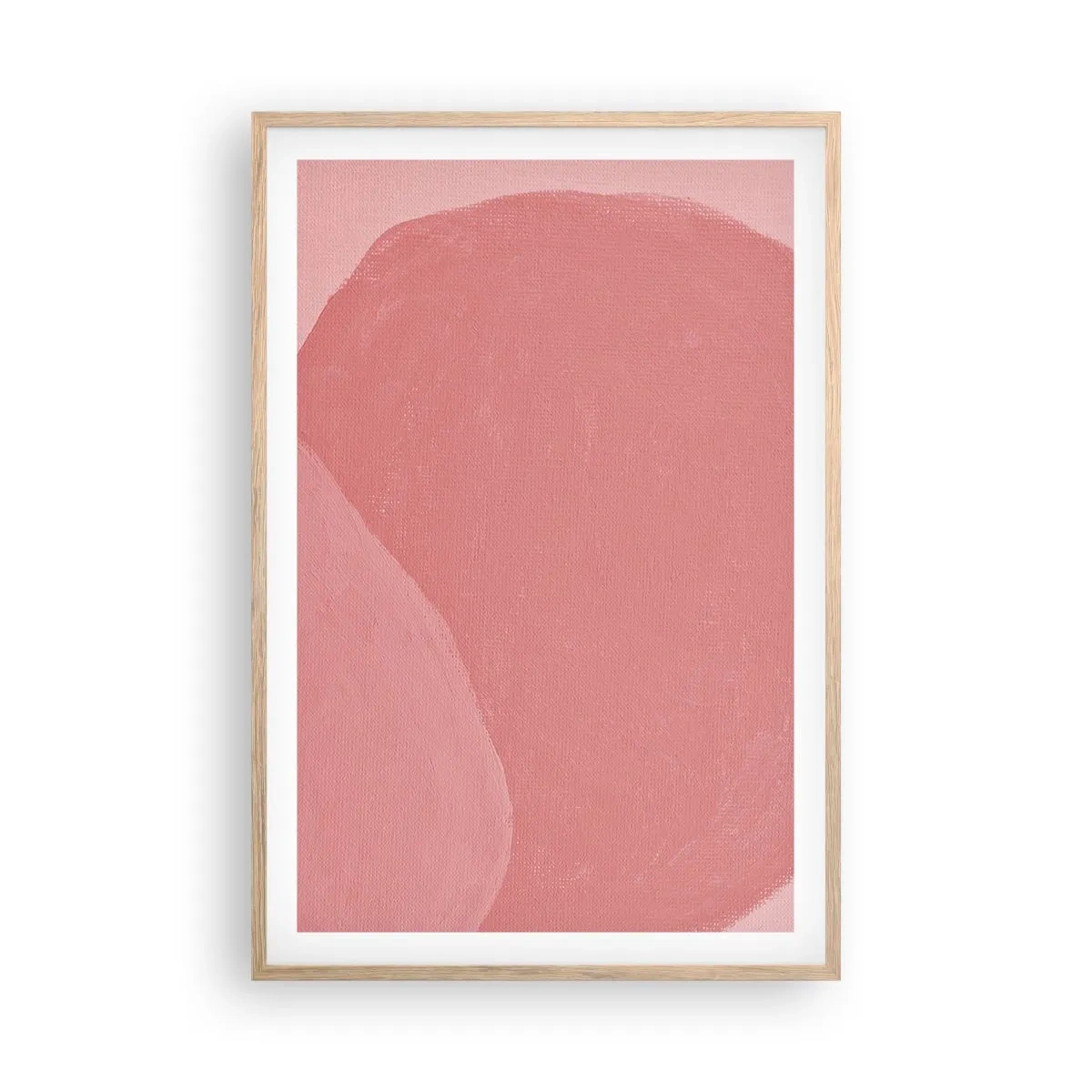 Póster en marco roble claro - Composición orgánica en rosa - 61x91 cm