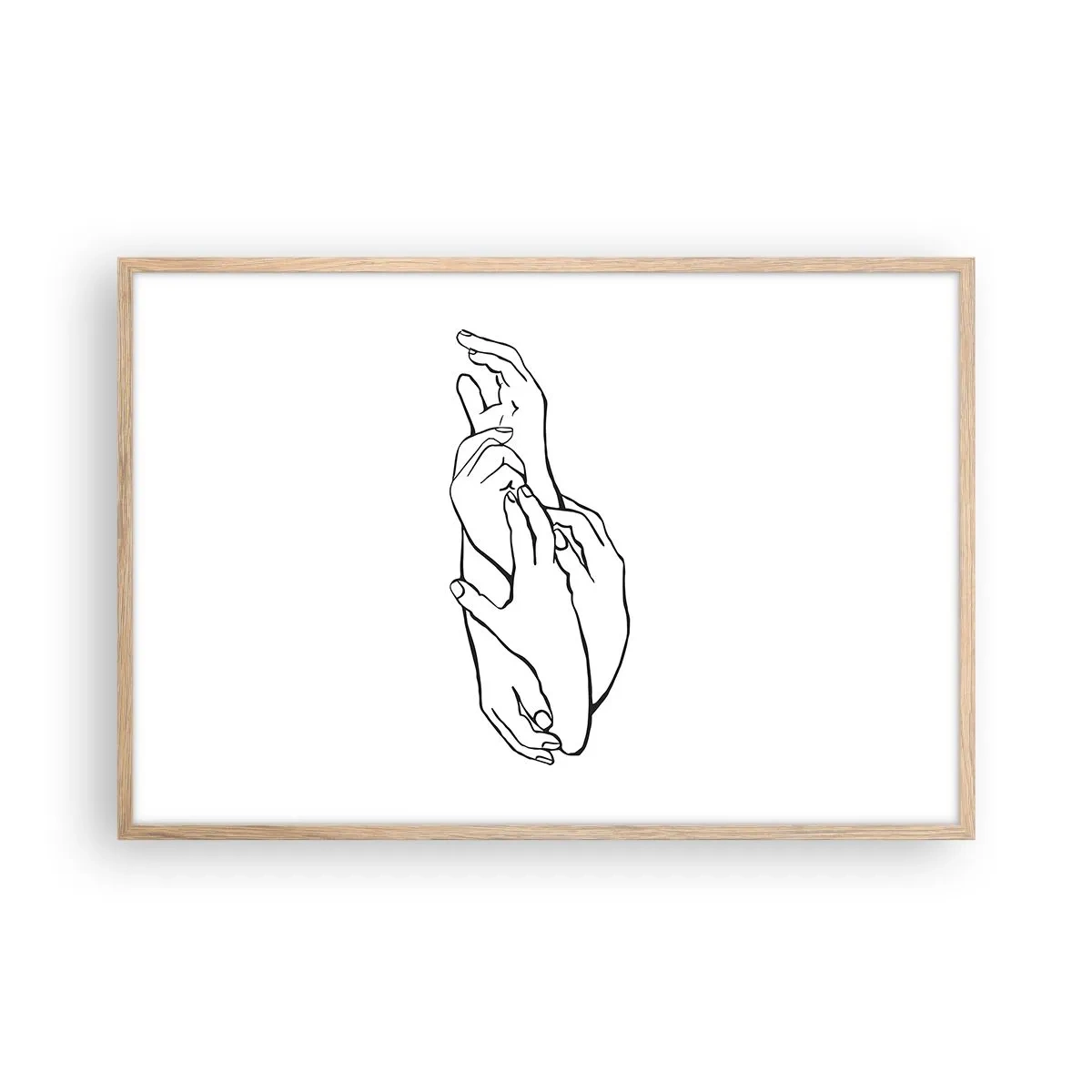 Póster en marco roble claro - El tacto - 91x61 cm