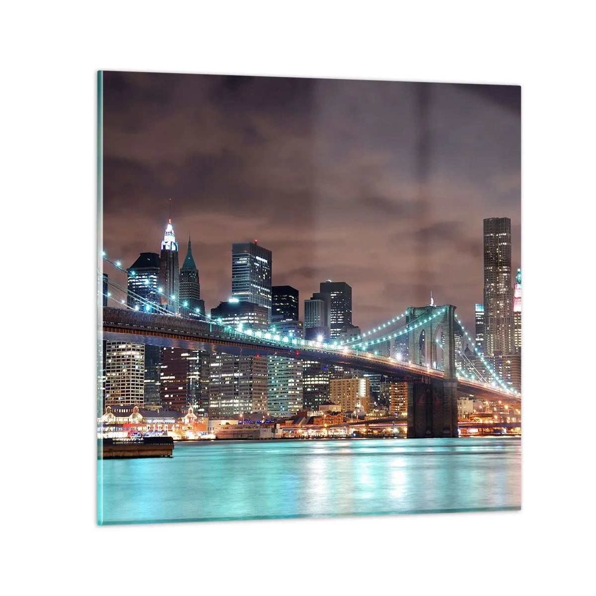 Cuadro sobre vidrio - Impresiones sobre Vidrio - Las luces de la gran ciudad - 40x40 cm