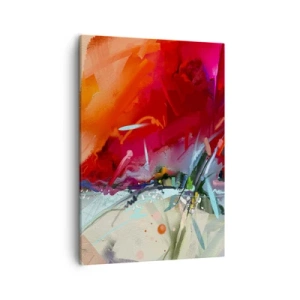 Cuadro sobre lienzo - Impresión de Imagen - Paisaje abstracto en colores intensos - 50x70cm - Una explosión de luces y colores - Decoración de pared moderna para salón y dormitorio ARTTOR