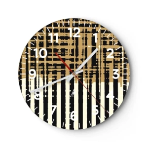 Reloj de pared - Reloj de vidrio - Abstracción arquitectónica - 30x30 cm