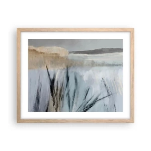 Póster en marco roble claro - Campos de invierno - 50x40 cm