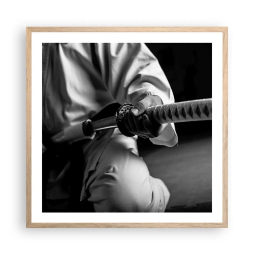 Póster en marco roble claro - Alma de guerrero - 60x60 cm