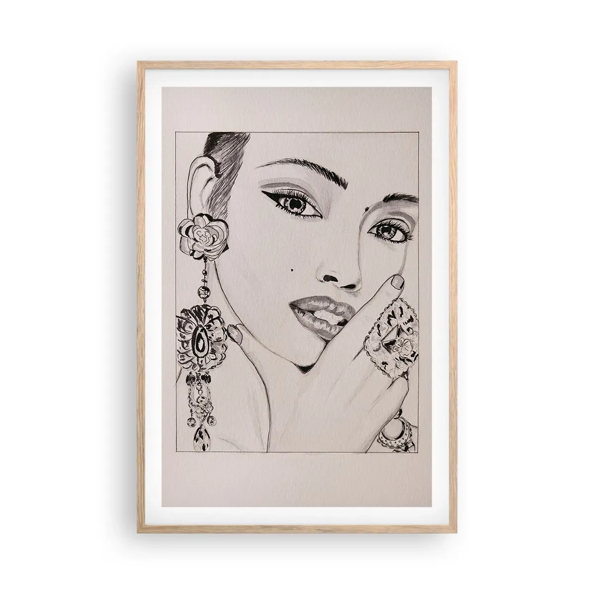 Póster en marco roble claro - La joya más bella - 61x91 cm