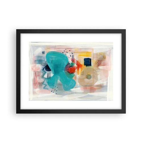 Póster en marco negro - Un juego de colores - 40x30 cm