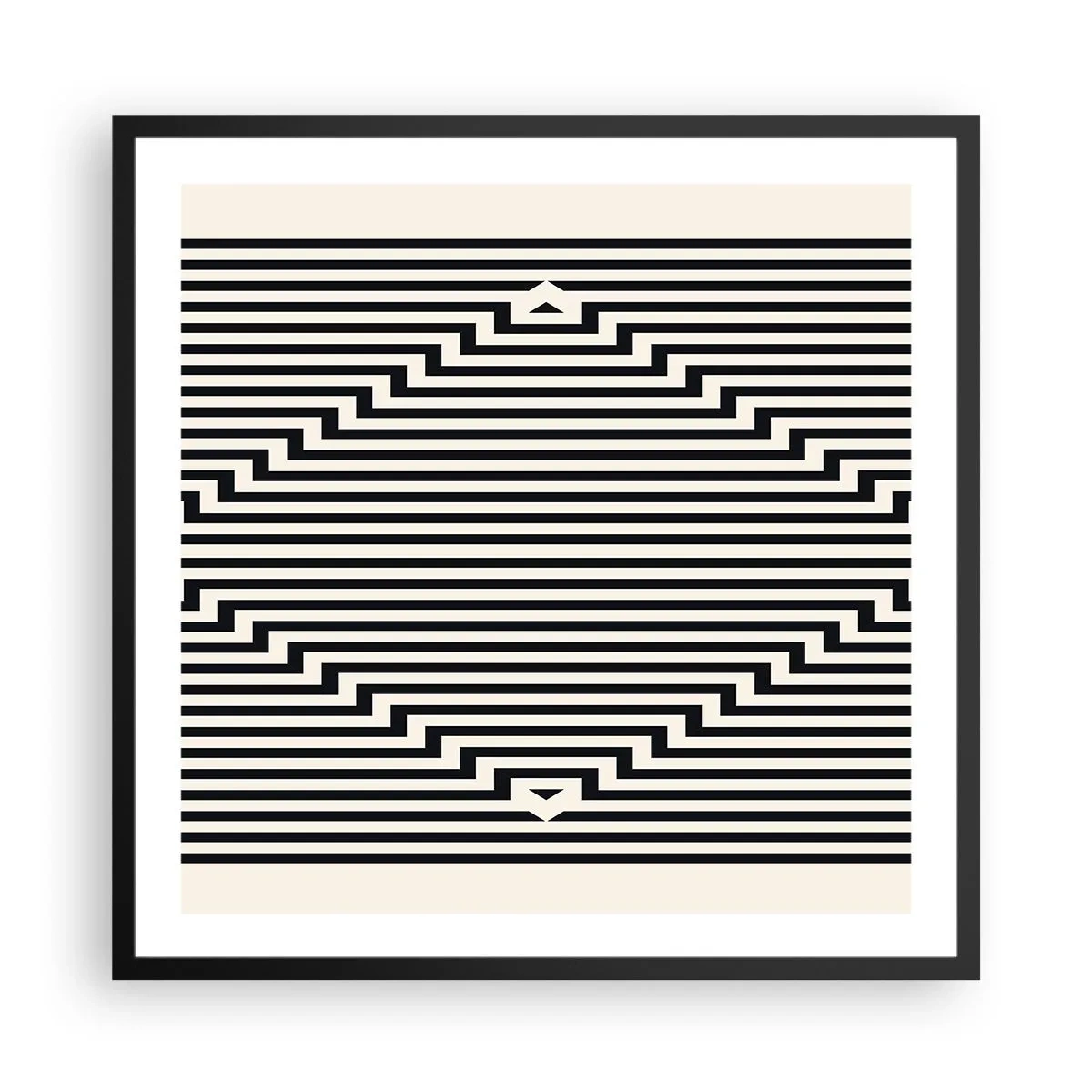 Póster en marco negro - Ilusión geométrica - 60x60 cm