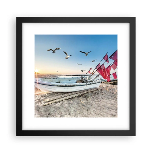 Póster en marco negro - Un merecido descanso - 30x30 cm