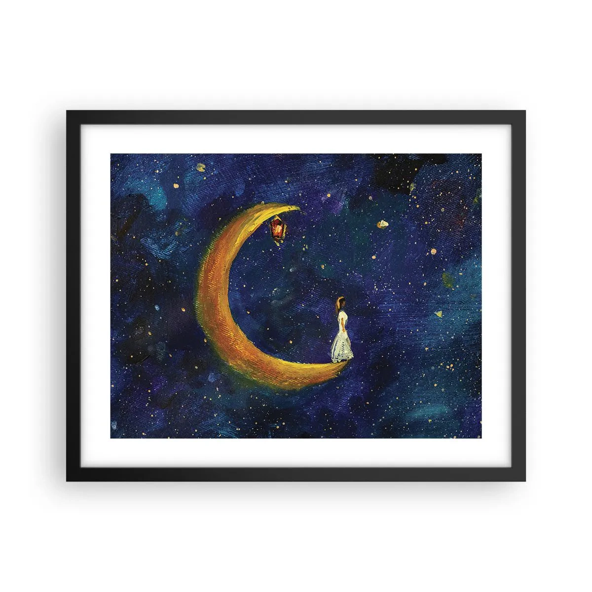 Póster en marco negro - La llamada de la Luna - 50x40 cm