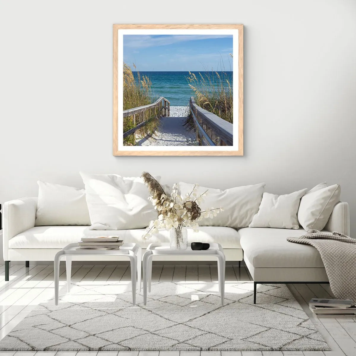 Póster en marco roble claro - En el sol, en el viento - 50x50 cm
