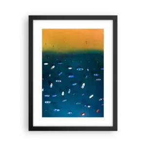 Póster en marco negro - Un juego de vacaciones - 30x40 cm