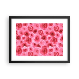 Póster en marco negro - Rosas abajo y arriba - 40x30 cm