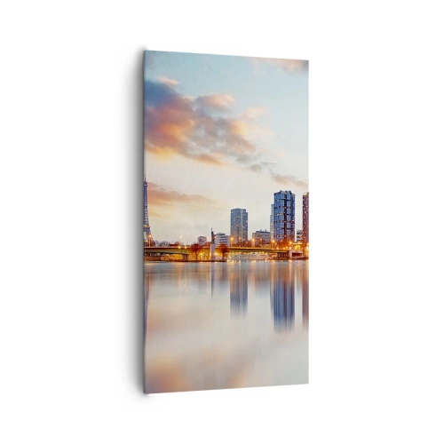 Cuadro sobre lienzo - Impresión de Imagen - La calma monumental de París - 65x120 cm