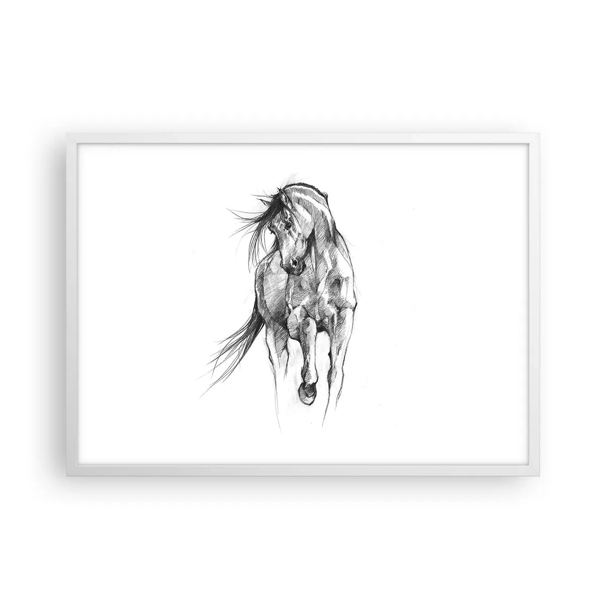 Póster en marco blanco - En un elegante trote - 70x50 cm