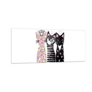 Cuadro sobre vidrio - Impresiones sobre Vidrio - Había tres gatitos - 100x40 cm